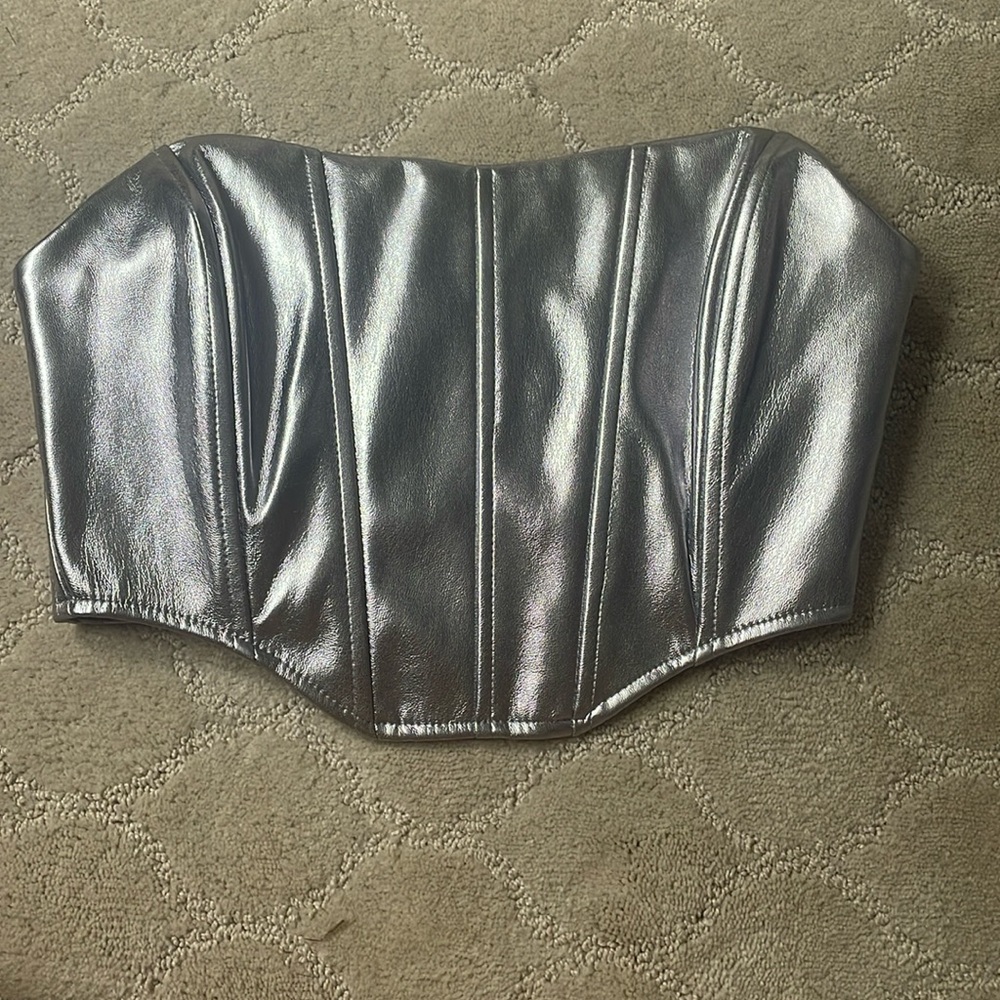 Silver Corset Top